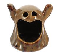 Abaodam Cachette pour Hamster en Céramique Forme Fantôme Blanche, Maison pour Petits Animaux comme Cochons d'Inde, Habitat Solide et Original pour Animaux de Compagnie