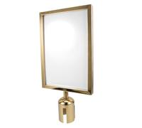 Abaodam Cadre de Panneau de Signalisation en Acier Inoxydable Or, Facile à Transporter et Résistant, pour Poteaux de Gestion des Foules et Files D'attente