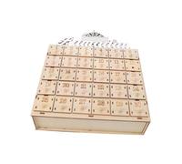 Abaodam Calendrier de L'avent en Bois Ramadan avec 30 Mini Tiroirs et Éclairage LED, Décoration de Table Fête de L'aïd Le Salon