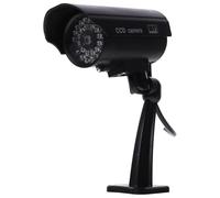 Abaodam Caméra de Vidéosurveillance Factice Extérieure Noire, Abs, Solaire | Support Réglable, Étanche, Installation Facile, Intérieur Extérieur, Dissuasion, sans Batterie, Imitation Cctv