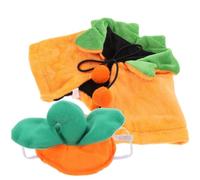 Abaodam Cape d'halloween pour Animaux de Compagnie en Peluche Forme Citrouille Chapeau Assorti, Facile à Porter et Ne Tombe Pas, pour Fête Cosplay Quotidienne