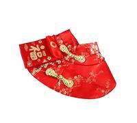 Abaodam Cape pour Chat et Chien Style Chinois Rouge en Fibre Acrylique, Manteau d'hiver Joyeux pour Nouvel an, Solide et Chaud pour Animaux de Compagnie