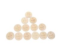 Abaodam Cartes De Croissance Bébé En Bois 10 Cm, Cartes D'étapes Mensuelles Naturelles, Accessoires Photo -né, Souvenirs Bébé Pour Premières Années, Lot De 13 Pièces
