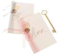 Abaodam Cartes de Serment Mariage en Papier 2pcs pour Écrire Vœux Élégants Style Naturel Simple Adapté aux Mariages et Fêtes à Thème