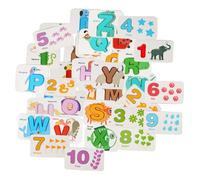 Abaodam Cartes Éducatives Recto- avec Images pour Apprentissage des Lettres et Chiffres Éducatif pour Garçon Fille Jeu de Mémorisation et Orthographe Développement des Compétences
