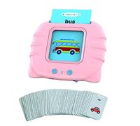 Abaodam Cartes Flash Éducatives Anglaises pour Garçon et Filles, Machine à Apprendre Sons, 56 Cartes Rose, Jeu D’Apprentissage Précoce pour Éveil Cognitif et Développement Moteur Fin,