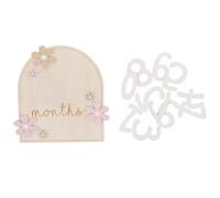 Abaodam Cartes Mensuelles en Bois Double Face pour Bébé Kit de Suivi Croissance Motif Floral Accessoire Photo pour -Né Plaque Mensuelle 1 Pièce pour Séance Photo Bébé et Shower
