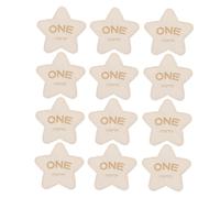 Abaodam Cartes Mois Bébé en Bois Forme Étoile à Cinq Branches, Double Face, 12 Pièces, Accessoires Photo pour Célébrations Bébé, Présent Naissance Original et Personnalisé