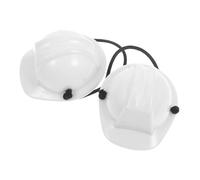 Abaodam Casque Miniature de Sécurité Blanc pour Animaux, Lot de 2 Casques de Chantier Cordon Élastique, pour Petits Chiens et Loisirs Créatifs en Intérieur