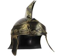 Abaodam Casque Romain pour Homme en Plastique Doré, Casque de Guerrier Spartiate Vintage, Accessoire de Costume Médiéval pour Cosplay, Fête et Reconstitution Historique