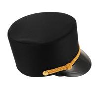 Abaodam Casquette Conducteur de Train en Tissu Doux Noir Ajustable pour Costume Chef de Gare Fête à Thème Garçons Filles Adultes Accessoire Déguisement Réaliste