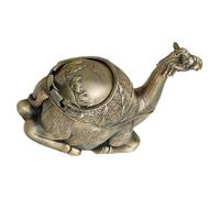 Abaodam Cendrier Métallique Coupe-Vent Rond Couvercle, Style Européen Vintage, pour Utilisation Intérieure et Extérieure, Adapté aux Fumeurs Espaces de Vie