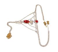 Abaodam Chaîne Corporelle en Alliage Doré et Cristaux, Multiple Façon de Porter, Conçue pour Femmes et Occasions Festives
