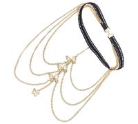 Abaodam Chaîne de Cuisse Dorée en Alliage Confortable et Féminine, Bijoux de Corps pour Mariage et Shower Nuptial, S'accorde Facilement Jupes et Talons
