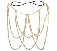 Abaodam Chaîne de Jambe Brillante Collier de Cuisse avec Pendentif Forme de Cœur Bijoux de Corps pour Femme