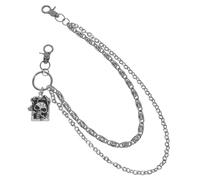 Abaodam Chaîne de Pantalon Punk Homme en Métal Multicouche Tête de Mort Ceinture Chaîne Vintage Décorative pour Jean Accessoire Hip-Hop Halloween et Festivals Style Gothique Unisexe