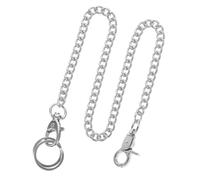 Abaodam Chaîne Électroplaquée en Métal Argenté pour Montre de Poche Fermoir T, Chaîne Suspendre pour Vêtements et Paquet à Main, Accessoire Jean Polyvalent, 1 Pièce