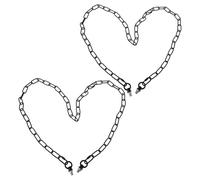 Abaodam Chaîne Suspendre en Métal Noir 35X15 M pour Garde-Corps de Jardin Kit Complet 2 Cadenas 4 MM 2 Anneaux Suspendus 29 MM et Vis Creuses Accessoires Robustes pour Balançoire et