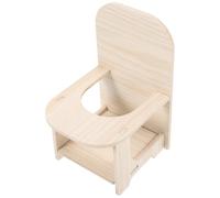 Abaodam Chaise en Bois pour Petits Animaux Solide et Sûre, Accessoire Dinette Beige, Design Compact pour Cage de Hamster et Cobaye