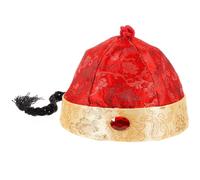Abaodam Chapeau D'empereur de Style Chinois en Tissu de Soie, Accessoire de Cosplay Classique et Délicat pour Fêtes et Performances, Tour de Tête 60 Cm