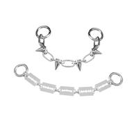 Abaodam Chaussures Punk 2 Pièces Acier Inoxydable Noir Hip-hop Breloques Décoratives pour Sneakers Streetwear Accessoires Mode Fêtes