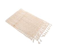 Abaodam Chemin de Table Nappe Tissée Antidérapante Vintage Dentelle Ajourée en Coton Beige pour Decoration de Table lors de Banquets et Fêtes