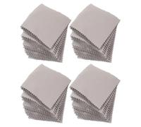 Abaodam Chiffons de Nettoyage pour Bijoux en Suédine Grise 8x8 Cm, Lot de 10 Pièces, Chiffon de Polissage pour L'entretien des Bijoux en Argenté, Nettoyant Anti-ternissement