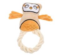 Abaodam Chouette en Peluche en Corde pour Chien Jouets interactifs pour Chiens en Peluche de Chien à mâcher en Coton Jouets pour Chiens Qui couinent Flanelle Orange