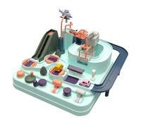 Abaodam Circuit Voiture Aventure Garçon Fille sans Piles Piste DIY Couleurs Pastel avec Petites Voitures pour Développement Motricité et Imagination