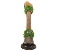 Abaodam Cloche à Main Laiton avec Baguette Cristal Naturel Puissant pour Autel Décoration Vintage pour Bureau Cadeau Cérémonial et Rituel Spirituel