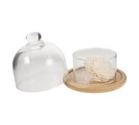 Abaodam Cloche Diffuseur en Verre Dôme avec Base en Bambou | Réutilisable, Facile à Nettoyer, Haute Transparence, pour Présentation Parfumée en Boutique et Événements Spa