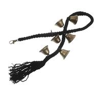 Abaodam Clochette Suspendue pour Chien en Métal avec Corde Tressée Noire, Sonnette D'entraînement pour Animaux, Apprentissage Propreté, Utilisation Intérieure et Extérieure, Communication