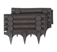 Abaodam Clôture de Jardin en Plastique Imitation Bois 2 Pièces Barrière Extérieure Résistante aux Intempéries Bordure Décorative pour Potager et Parterre Protection Anti-Animaux