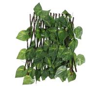 Abaodam Clôture Végétale Simulée Rétractable 40 Cm, Haie Artificielle à Feuilles Vertes Réalistes, Décoration Extérieure Étanche pour Balcon, Jardin et Terrasse, 1 Pièce