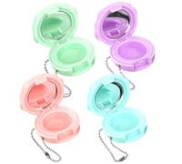 Abaodam Coffret Maquillage Femme 4pcs Étui à Fards à Paupières Vide en Plastique Facile à Transporter Design Rose pour Voyage en Plein Air