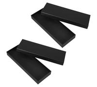 Abaodam Coffret Présent Rigide pour Cravate en Papier Noir, Boîte Rectangulaire avec Couvercle, Lot de 2, Réutilisable et Protège les Tissus, pour Présents et Fêtes