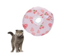 Abaodam Collerette Chat Coton PP et Forme Cœur Rose de Protection Ajustable Antigriffures pour Convalescence Chien et Chat S