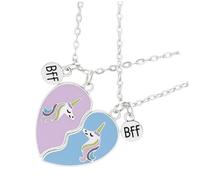 Abaodam Collier à Coudre Licorne pour Fille Bijou de Cou Alliage Chaîne de Cou Créatif avec Forme de Cœur