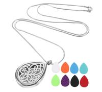 Abaodam Collier Aromatique Léger en Acier Inoxydable, Pendentif de Cœur 4x3 Cm, Collier Diffuseur Parfum pour Garçon et Filles, Adapté aux Activités Scolaires et Loisirs Style Aléatoire
