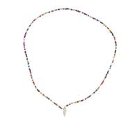 Abaodam Collier Bohème Perles Colorées avec Pendentif Arc-ciel Chaîne Délicate et Élégante pour Femme Bijoux Ras de Cou Chic et Unique