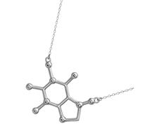 Abaodam Collier Créatif Passionnée Café Femme de Alliage pour en Argenté Sûr Design Unique Pendentif Moléculaire, Bijou Délicat et Peau, pour Usage Quotidien