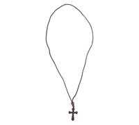 Abaodam Collier Croix en Bois D’ébène, Pendentif Sculpté Artisanalement, Bijou Religieux Spirituel pour Femmes et Hommes, Accessoire de Prière et Foi, Présent Chrétien Polyvalent