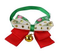 Abaodam Collier de Noël pour Animaux de Compagnie Réglable avec Clochette et Nœud Motif Flocons Blancs et Pois Décoration Festive pour Chiens et Chats Accessoire Confortable et Doux