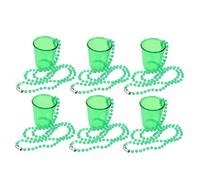 Abaodam Collier de Verre à Liqueur Lot de 6 avec Perles Vertes Colliers de Célibataire Accessoires de Fête pour Saint-Patrick Pratique et Décoration de Fête Thématique