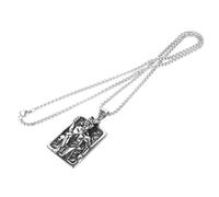 Abaodam Collier et Zircon Micro-incrusté Unisexe en Acier Inoxydable avec Pendentif Satanique Style Gothique Hip-hop, Résistant au Ternissement, Bijou de Charme Maléfique