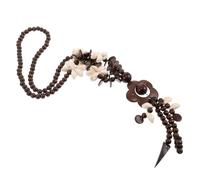 Abaodam Collier Ethnique à Fleurs Fait Main en Bois de Noix Marron, Léger et Confortable, Style Bohème Unique pour Femmes, pour Plage et Usage Quotidien