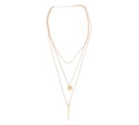 Abaodam Collier Femme Multi-couches avec Pendentif Barre Métallique Plaque Brillante Léger et Couleur Stable Or