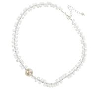 Abaodam Collier Femme Perles Naturelles Empilées Cristal Transparent Léger et Confortable pour Soirée et Usage Quotidien