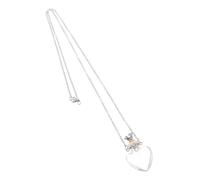 Abaodam Collier Fiole Cœur Verre Transparent pour Femme Pendentif Bouteille Huile Essentielle avec Bouchon Anti-fuite Élément Unique et Élégant pour Parfum