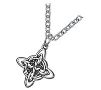 Abaodam Collier Homme en Acier Inoxydable 3Mm X 60Cm Pendentif Nœud Celtique Vintage Chaîne de Cou Unisexe Bijou Symbole d'Amour Fidélité pour Toutes Occasions